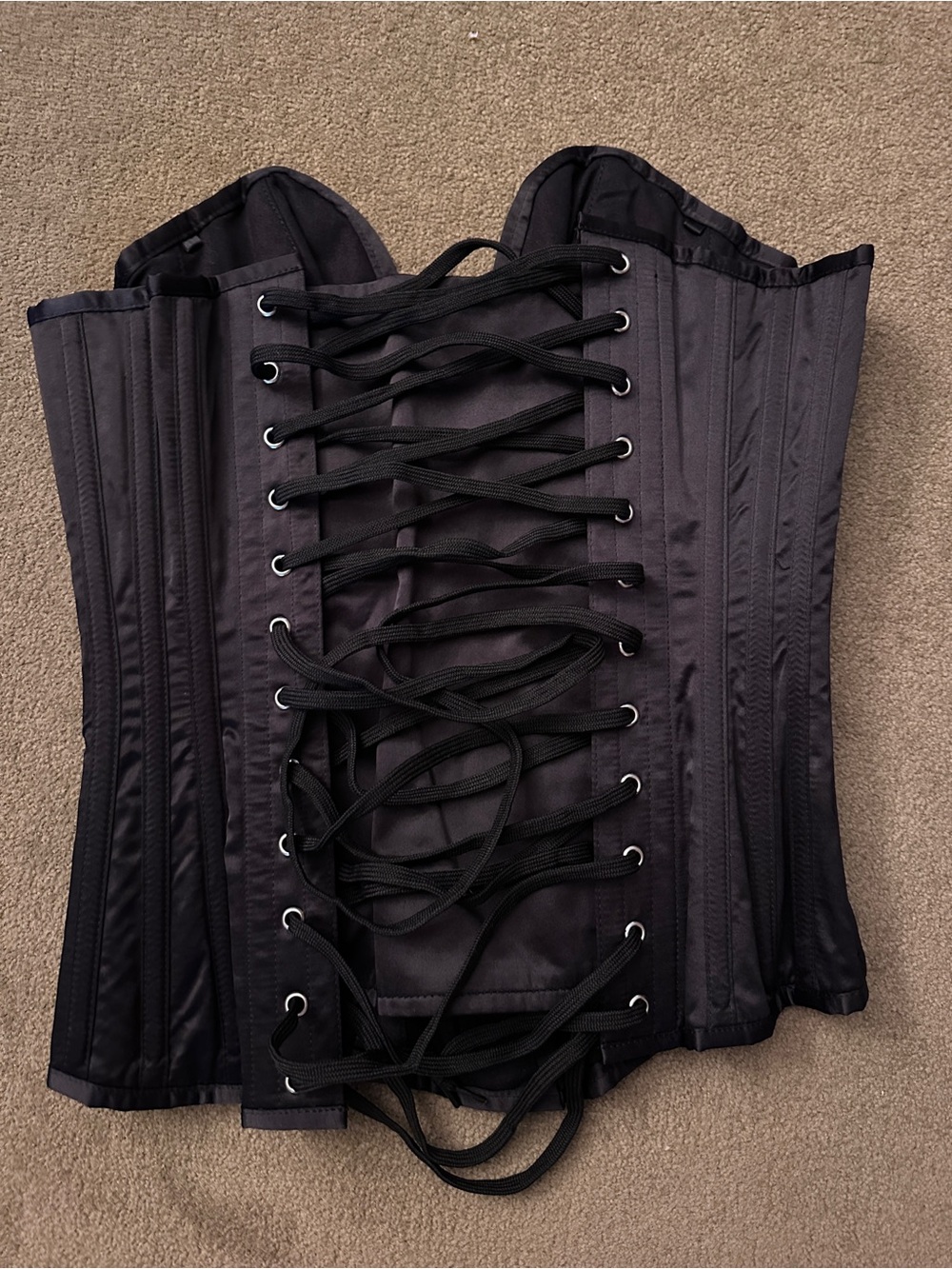 Plunge Neckline Steel Boned Overbust Corset - Picture 4 of 5
